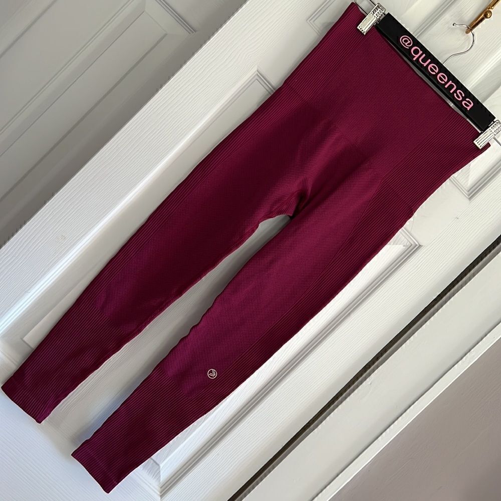 Savvi Seamless High Waist Legging In Cranberry